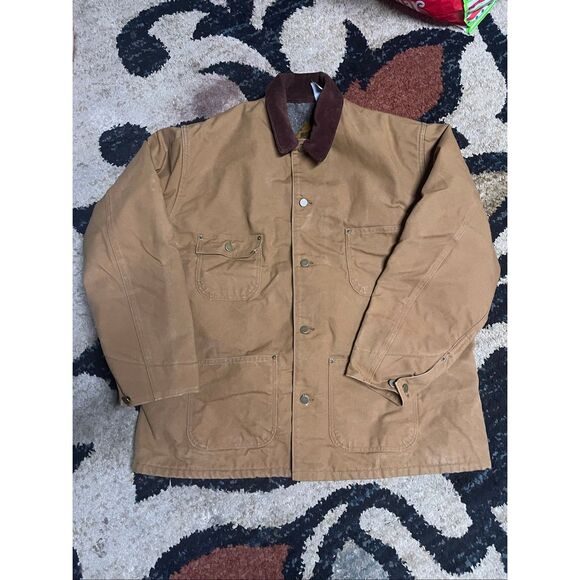 Vintage sz XL Carhartt Blanket Lined Jacket Corduroy Collar Muleskin 80’s - Picture 10 of 16